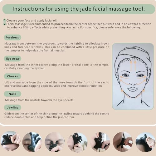 4-in-1 gua sha Tool for face | Jade Facial Massage Tool | Face Lymphatic Drainage Tool | 100% Natural Jade Stone face Sculpting Tool
