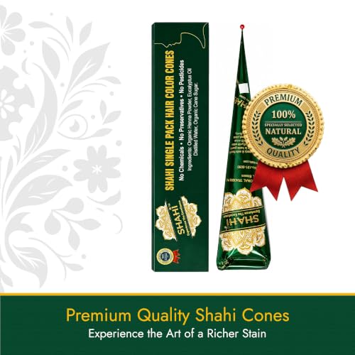 Shahi Reddish Brown Henna Cones - Ready-to-Use Hair Color, 4 Pack, 30g Each