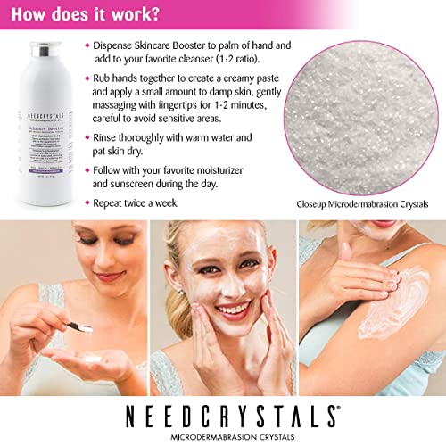 NeedCrystals Microdermabrasion Crystals, DIY Face Scrub with Salicylic Acid. Natural Facial Exfoliator Improves Scars, Blackheads, Pore Size, Blemishes & Skin Texture. 8 oz