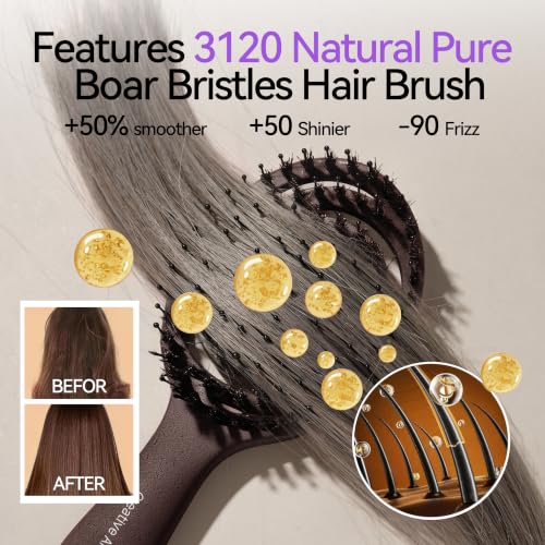 Mini Boar Bristle Travel Hair Brush - Vented Quick Dry