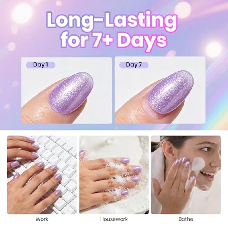 Beetles Glitter Nail Polish Set 6 Colors Air Dry