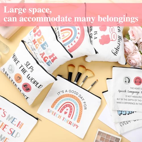 Kacctyen 9 Speech Language Pathologist Makeup Bag Slp Makeup Bag Speech Language Pathology Gift, Zipper Pouch Travel Toiletry Gifts for Women Teacher Friends