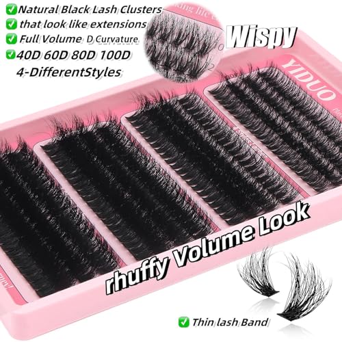 Lash Clusters Kit 40D-100D Volume Extensions 10-16mm 308Pcs