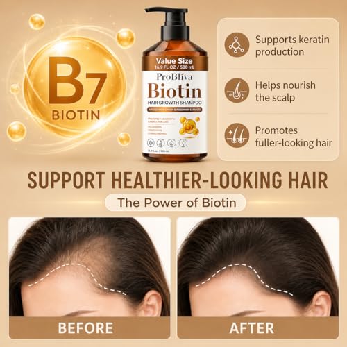 Biotin Hair Growth Shampoo for Thinning Hair - Strengthening & Volumizing - Sulfate-Free - 16.9 fl oz