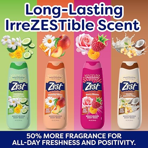 Zest Radiance Moisturizing Body Wash - Coconut Vanilla Glow 16 oz
