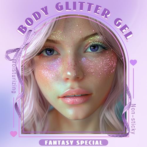 Roll-On Holographic Body Glitter Gel - Sparkling Pink