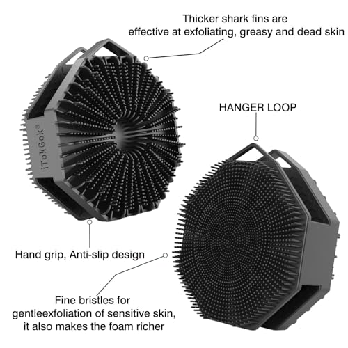 iTokGoK Dual-Sided Silicone Body Scrubber with Silver Infusion