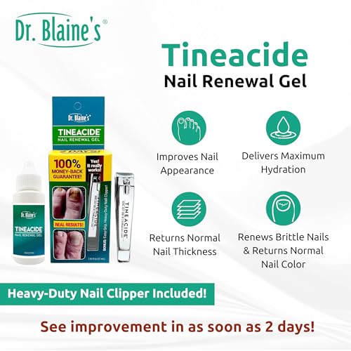 Dr. Blaine's Tineacide Nail Renewal Gel 1.25 oz with Precision Clippers
