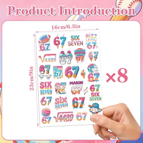 Gameza 6 7 Birthday Temporary Tattoos - 200+ Pieces