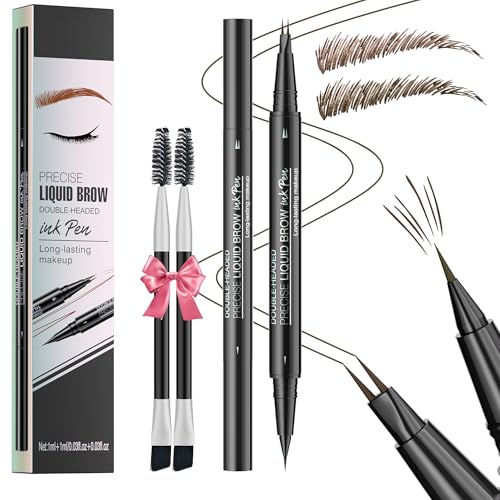 NinjaTiger 2-in-1 Eyebrow Pencil 2-Pack - Waterproof Microblading Brow Pen