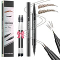 NinjaTiger 2-in-1 Eyebrow Pencil 2-Pack - Waterproof Microblading Brow Pen