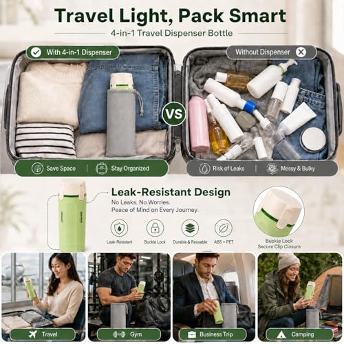 4-in-1 Travel Bottle Set with Storage Bag, 30ml Leak-Proof Refillable Containers