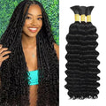 Fridnae 20 Inch Deep Wave Human Hair Bundles for Boho Braids