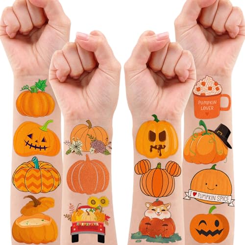 Pumpkin Temporary Tattoos 10 Sheets 100 PCS
