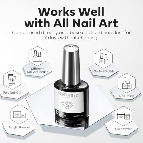 Modelones Non-UV Peel Off Base Coat for Gel Nails - Quick Dry, 10ml