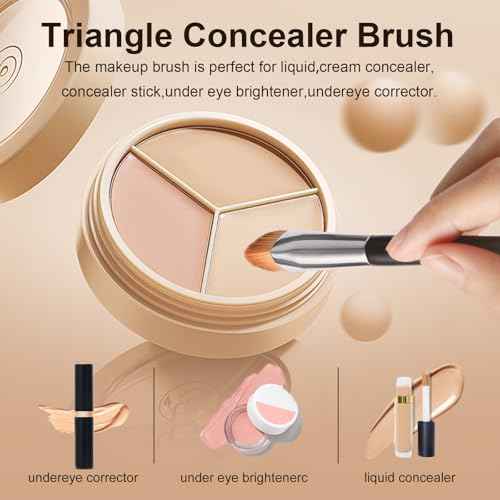 Concealer Brush Under Eye Makeup Foundation Brush,Undereye Corrector Makeup Brush Under Eye Brightener Contour Blending Brush,Triangle Precise Coverage Dark Circles Concealer Makeup Brush