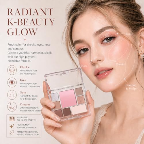 All-in-One Makeup Palette - 6 Eyeshadow, Blush & Contour
