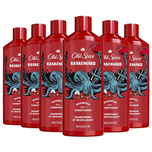 Old Spice Krakengard 2-in-1 Shampoo Conditioner, 13.5 fl oz (Pack of 6)