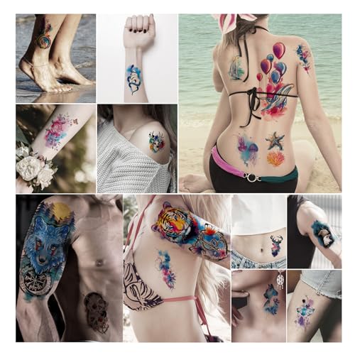 JEEFONNA 86 Sheets Temporary Tattoos - Waterproof Fake Tattoos