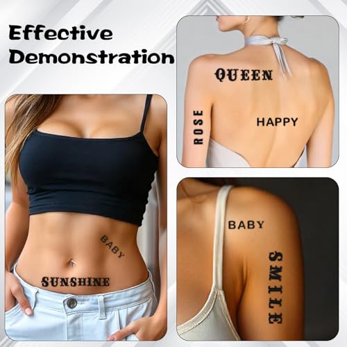 20 Sheet Letter Temporary Tattoos, Waterproof Fake Tattoos