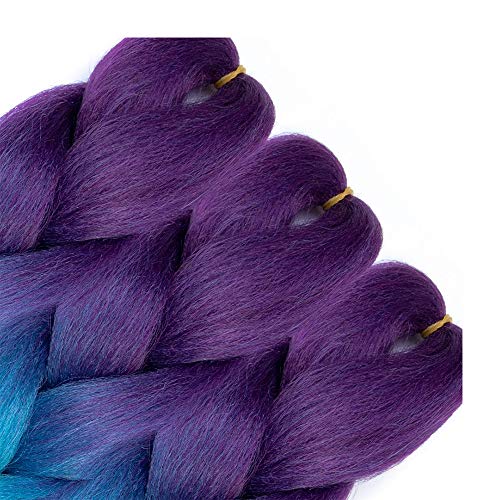 AFNOTE Ombre Braiding Hair 24 Inch Braid Hair Extensions 3Pcs Pre Stretched High Temperature Crochet Braiding Hair (C26)…