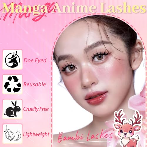 Ahrikiss Spiky Manga Lashes - 8 Pairs Faux Mink False Eyelashes