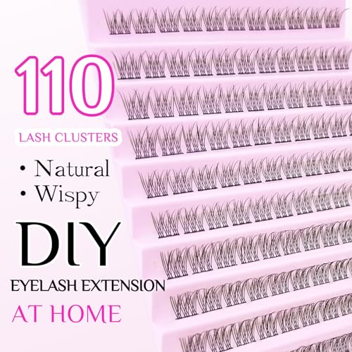 Lash Clusters DIY 10-12MM Wispy D Curl Eyelash Extension 110pcs
