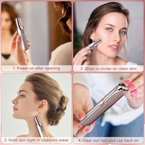 Rechargeable Facial Hair Removal Device with LED Light