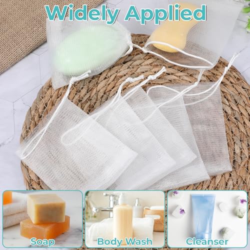 30 Pcs Mesh Soap Bags with Drawstring – 4.33 x 3.54 in