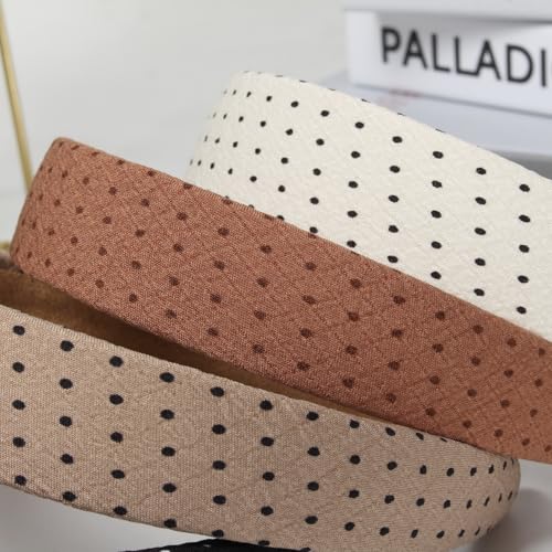 Polka Dot Headbands for Women, 4-Pack | Wide Fabric Hair Bands