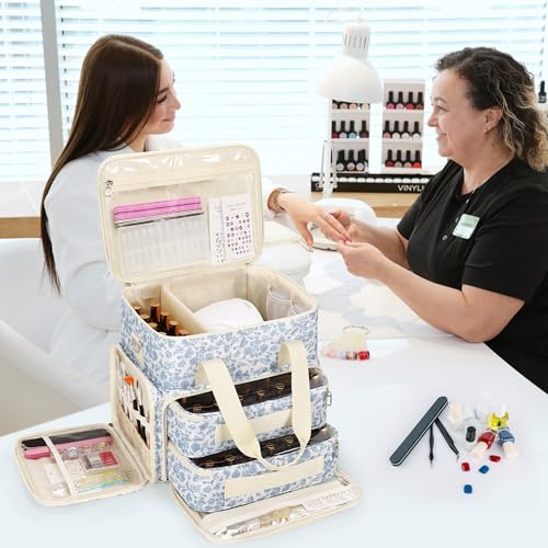 Relavel Nail Polish Organizer Bag - Holds 80-100 Bottles