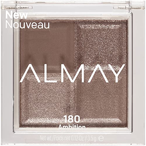 Almay Eyeshadow Palette, Longlasting Eye Makeup, Single Shade Eye Color in Matte, Metallic, Satin and Glitter Finish, Hypoallergenic, 180 Ambition, 0.1 Oz