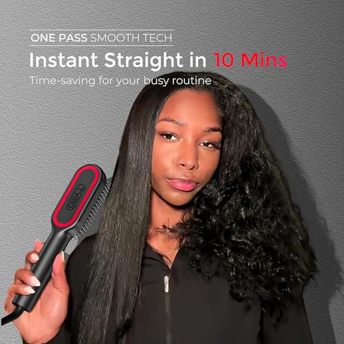TYMO Hair Straightener Brush - Ionic Compact & Lightweight