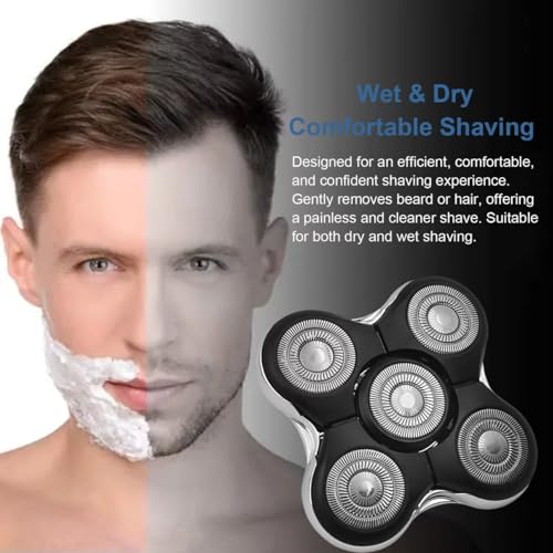 Balder Pro Replacement Head Compatible with remington Balder Pro XR7000 Shaver 5 Blades Replacement Head Compatible with remington Shaver Replacement Heads Precision Electric Shaving for Bald Men-2PCS