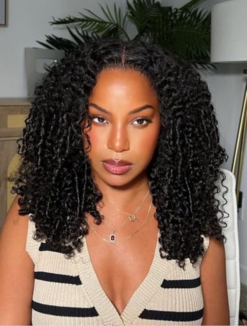 Burmese Curly Half Wig - 20 Inch Glueless Drawstring for Black Women