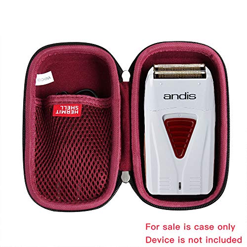 Hermitshell Hard Travel Case for Andis TS-1 17235 Pro Foil Lithium Titanium Foil Shaver (Outer Black and Inner Red)