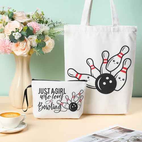 Sieral 2 Pcs Animal Lover Bag Gift for Women Travel Cosmetic Bags Portable Makeup Zipper Pouch Canvas Tote Bag Reusable