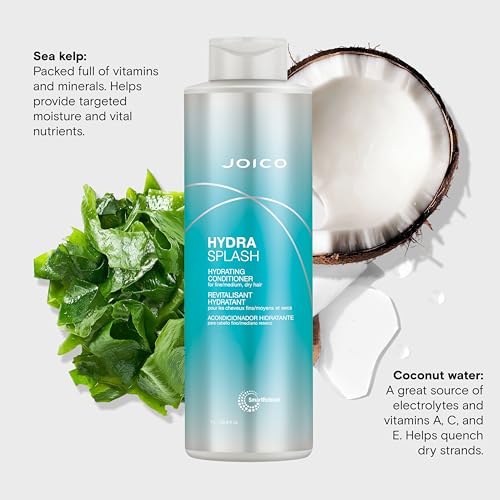 Joico HydraSplash Hydrating Conditioner | For Fine, Medium, Dry Hair | Replenish Moisture | Add Hydration & Softness | With Sea Kelp & Coconut Water