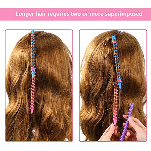 WILLBOND 100 Pcs Spiral Perm Rods Kit with Clips for Long Hair