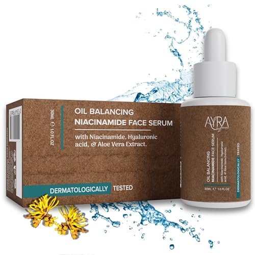 Oil Balancing Niacinamide Face Serum ? 1 Fl Oz | With Hyaluronic Acid & Aloe Vera Extract | Organic & Eco-Friendly Skincare | Ideal for Acne Prone & Oily Skin