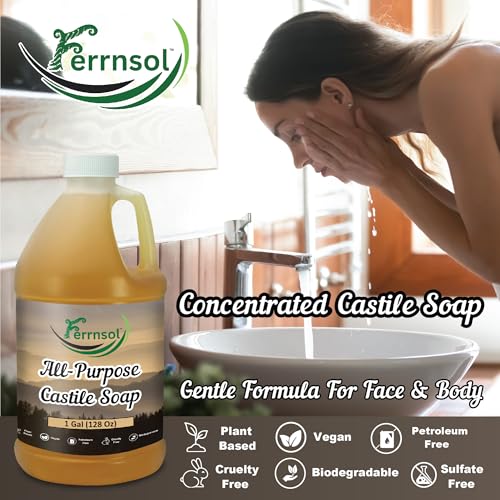 AP Castile Soap Liquid (1 Gallon) ? Unscented, Fragrance-Free, Refill ? Natural All-Purpose Soap for Home, Hands, and More ? Gentle, Non-Toxic formula ? 128oz - Made in USA