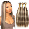 Fridnae P4/613 Ombre Blonde Straight Human Hair Bundles - 3 Pack