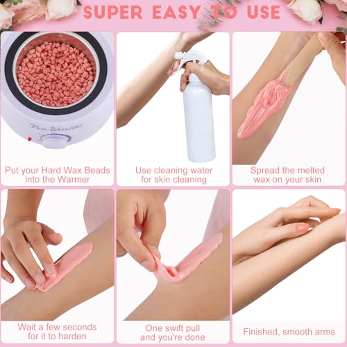 2.5lb Hard Wax Beads, Scented Stripless Wax Bead for Sensitive Skin, Professional Brazilian Waxing Bead, Bikini, Body, Face, Legs, Back, Chest, Coarse Hair Removal, At-Home Salon, 20 Wooden Sticks
