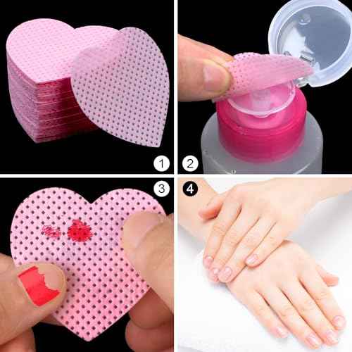 400 Pieces Nail Cotton Pads,1 Pull-Down Pump Dispenser Bottle, Super Absorbent Soft Non-Woven Eyelash Glue Wipes,Lash Extensions Glue Cleaning Wipes Nail Salon Supplies (Pink and White 2)