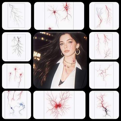 20 Sheets Horror Vascular Tattoo Stickers – Waterproof Scar