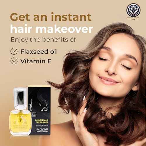 Alfaparf Sublime Cristalli Liquidi Hair oil serum Bundle with Beauty Nation treatment cap, sulfate free and vegan formula, Hair heat protectant 15ML