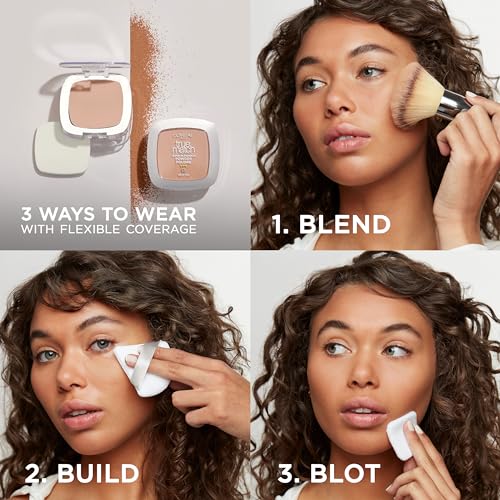 L'Oreal Paris True Match Super Blendable Oil Free Powder Foundation, N6 Medium, 0.33 oz, Packaging May Vary