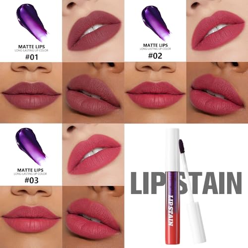 Peel Off Lip Stain Tint 3-Pack - Matte Liquid Lipstick Set