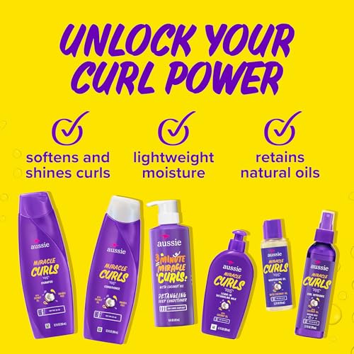 Aussie Miracle Curls 6-Piece Hair Care & Styling Set with Coconut Oil