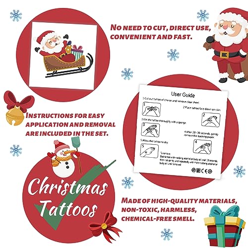 Winthrop 240 Pcs Christmas Temporary Tattoos for Kids, 60 Designs